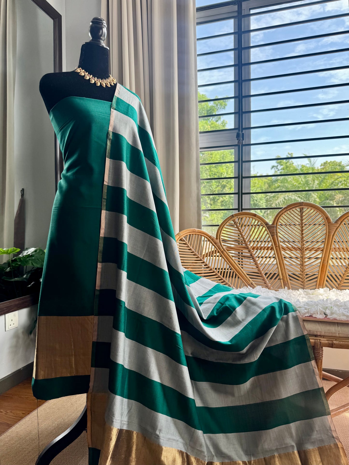 Pure Handloom Maheswari 4 pedal loom Salwar Suit