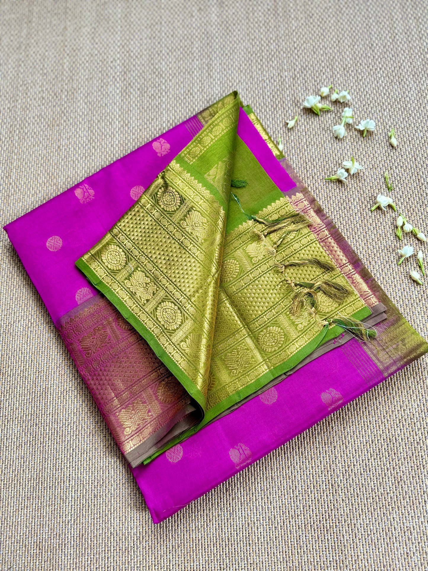 Pure Handloom Kanchipuram Silk Cotton saree