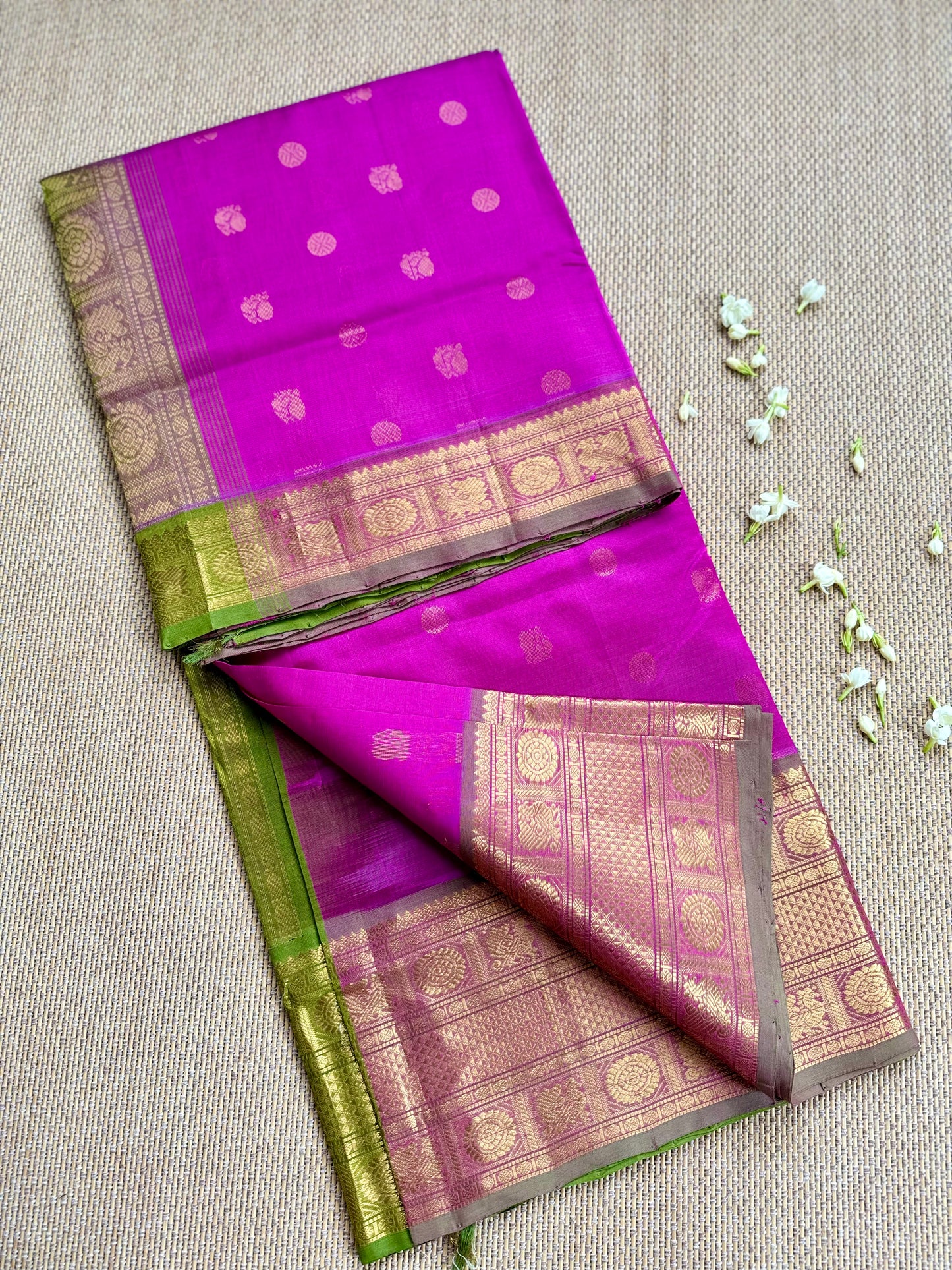 Pure Handloom Kanchipuram Silk Cotton saree