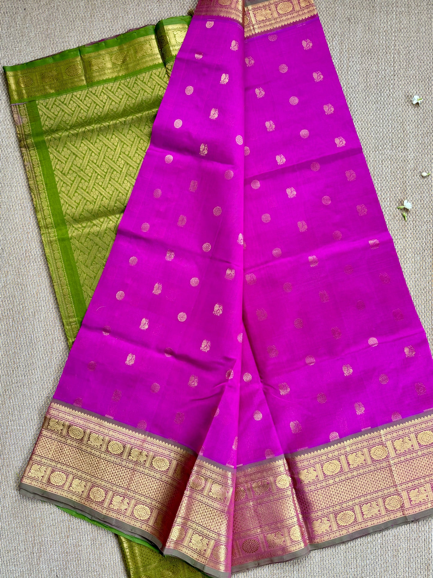 Pure Handloom Kanchipuram Silk Cotton saree