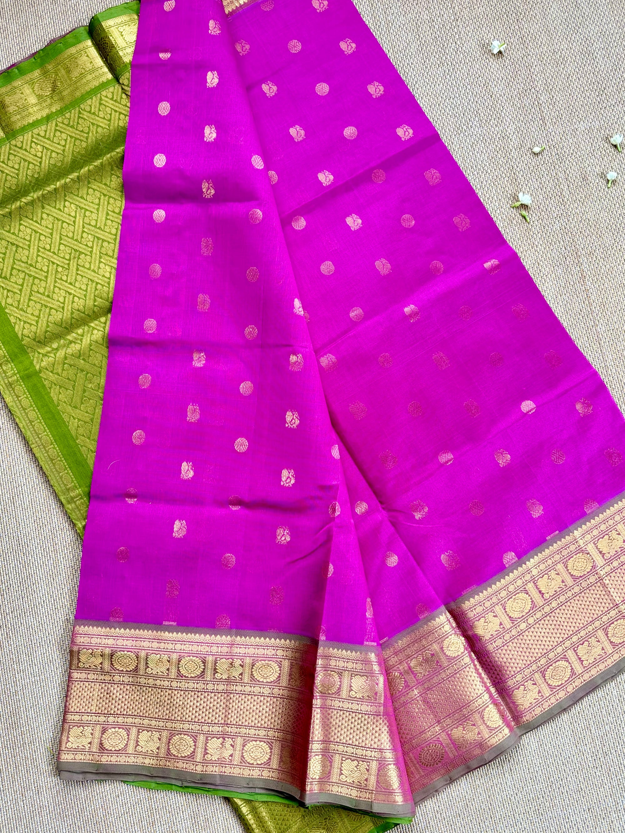 Pure Handloom Kanchipuram Silk Cotton saree