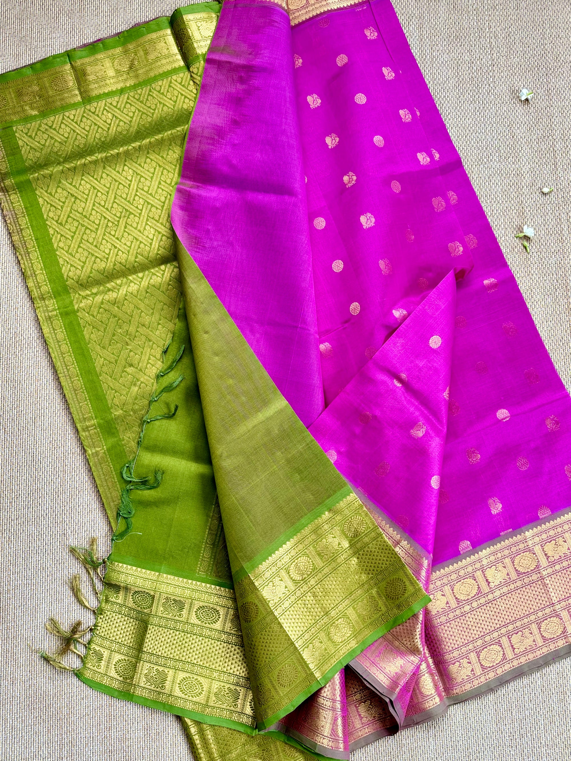 Pure Handloom Kanchipuram Silk Cotton saree