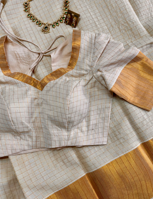 Kerala style : Sungudi cotton saree