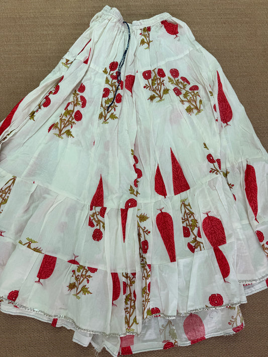 Printed cotton skirt