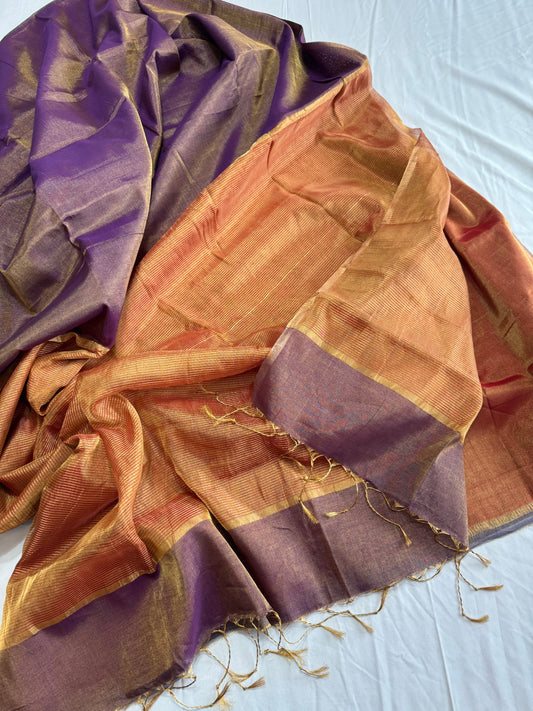 Pure Handloom Maheswar Tissue Zari Silk sar)