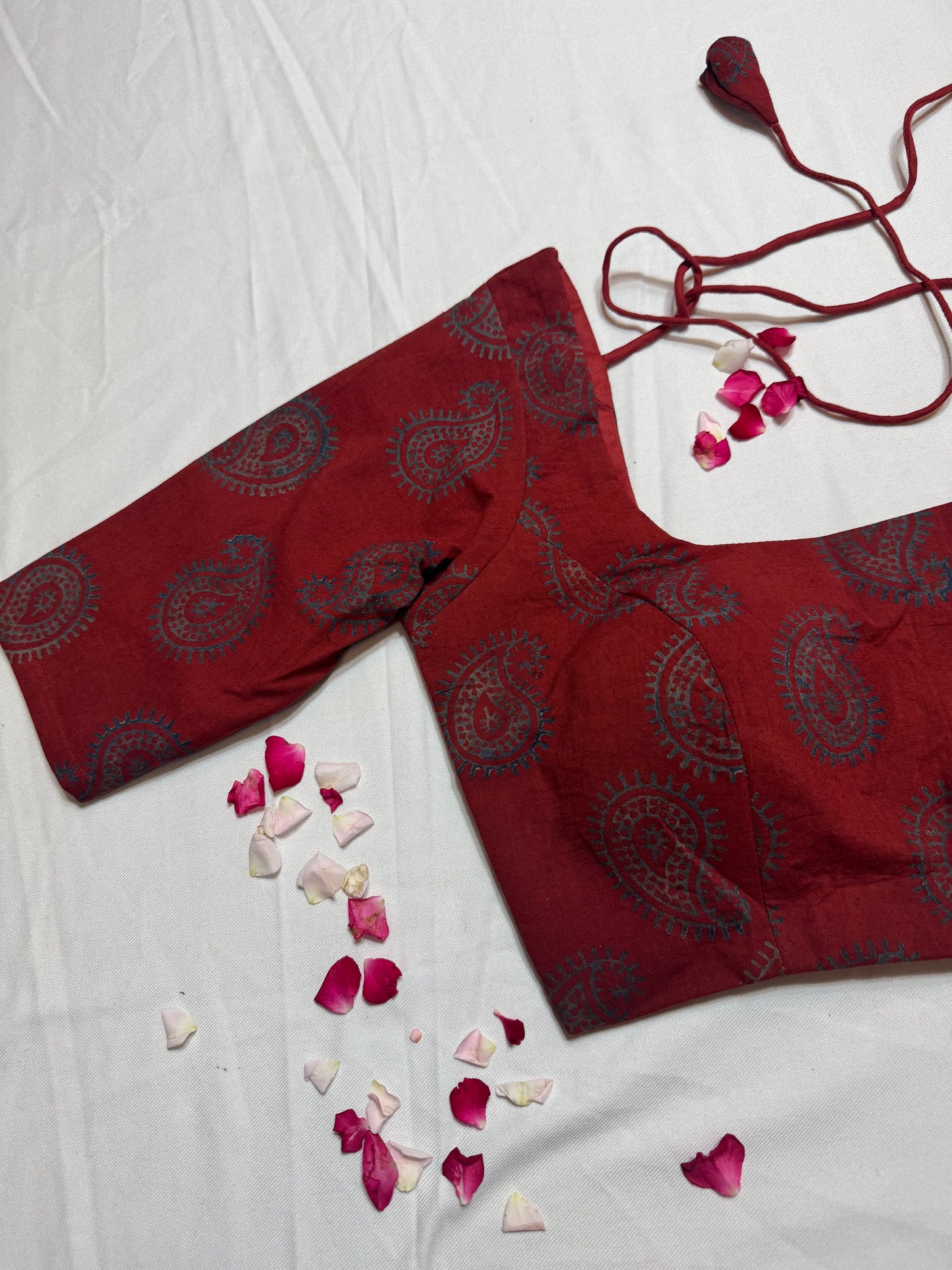 cotton ajrakh ready made blouse