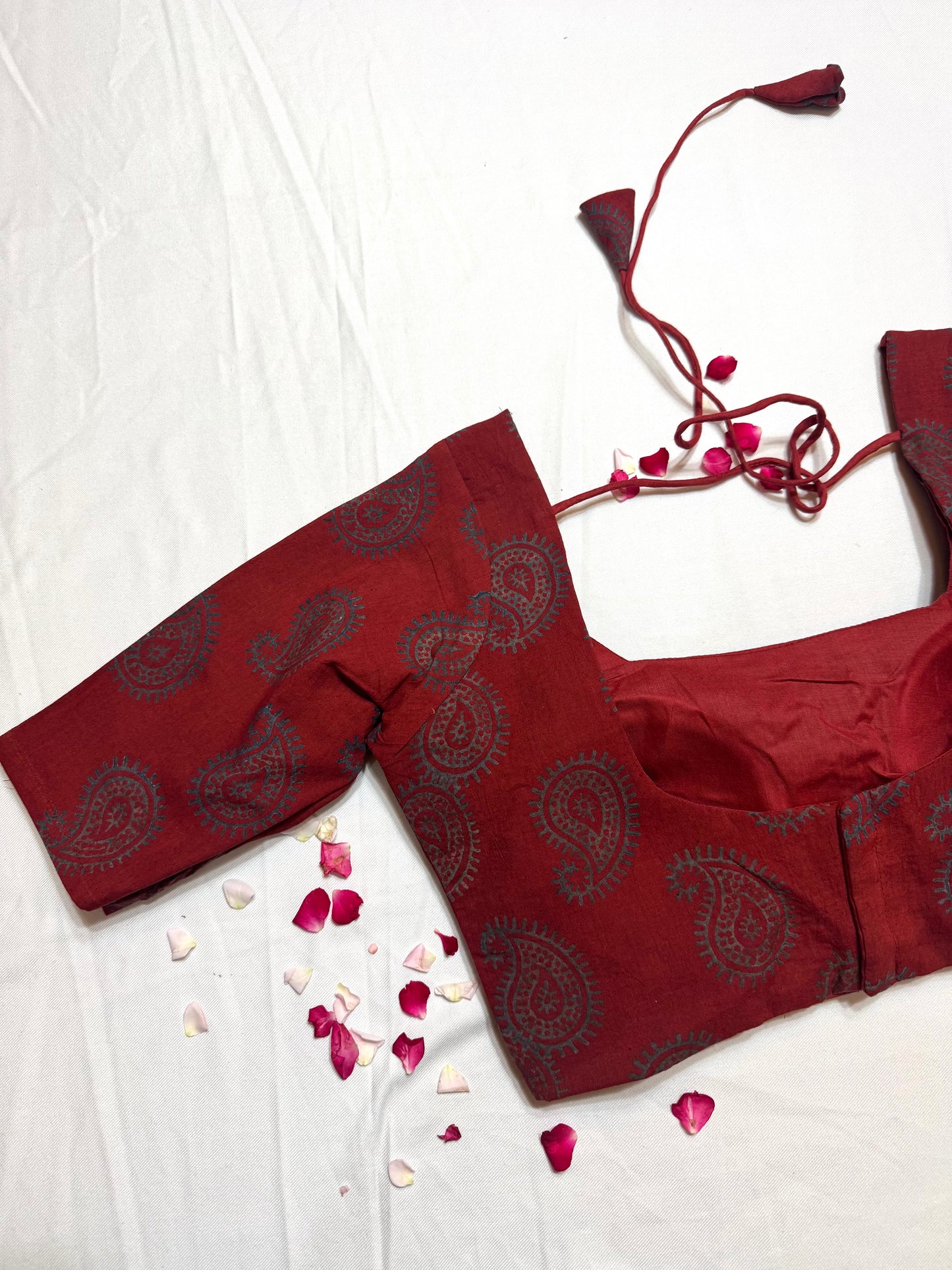 cotton ajrakh ready made blouse