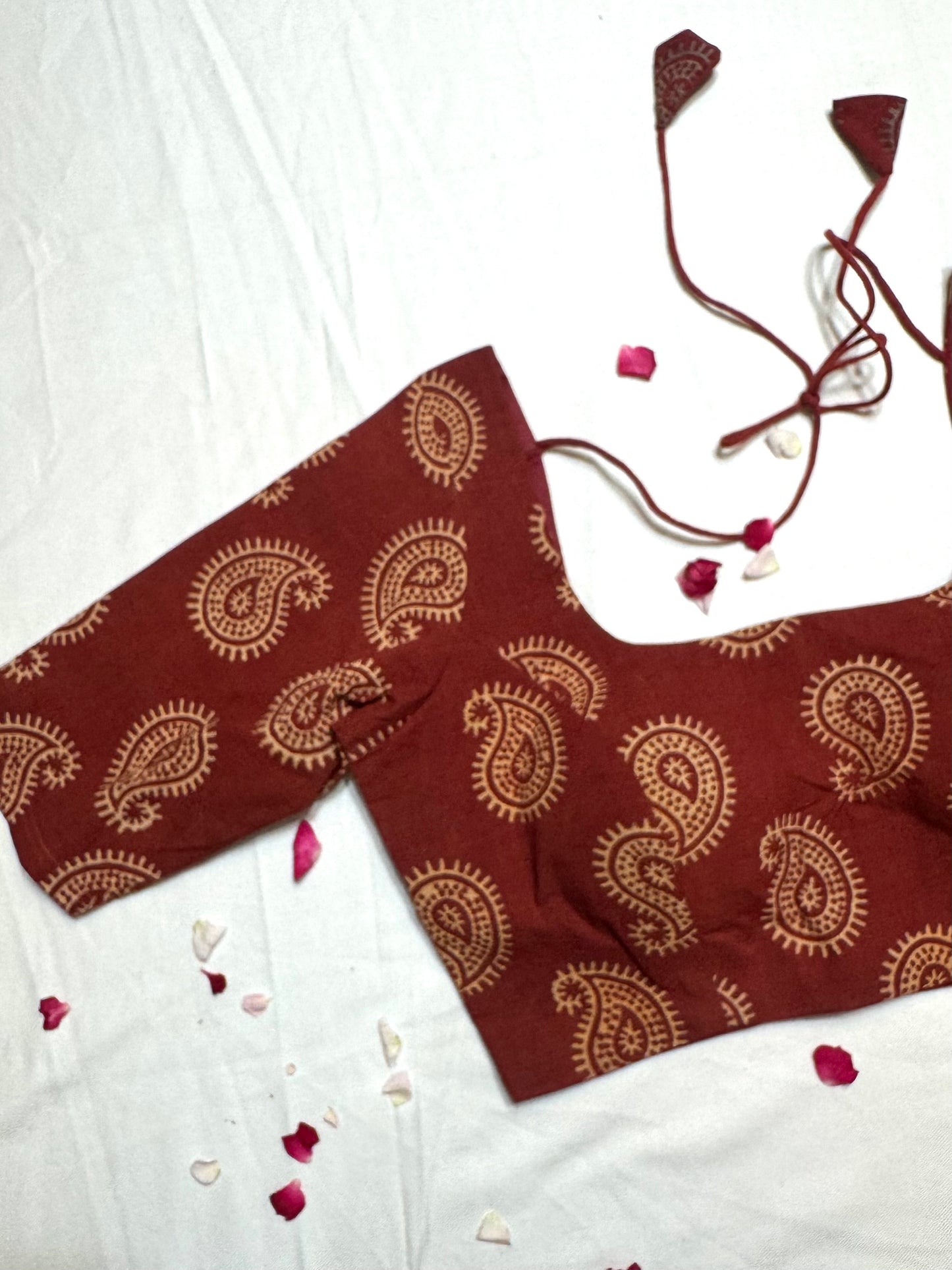 cotton ajrakh ready made blouse