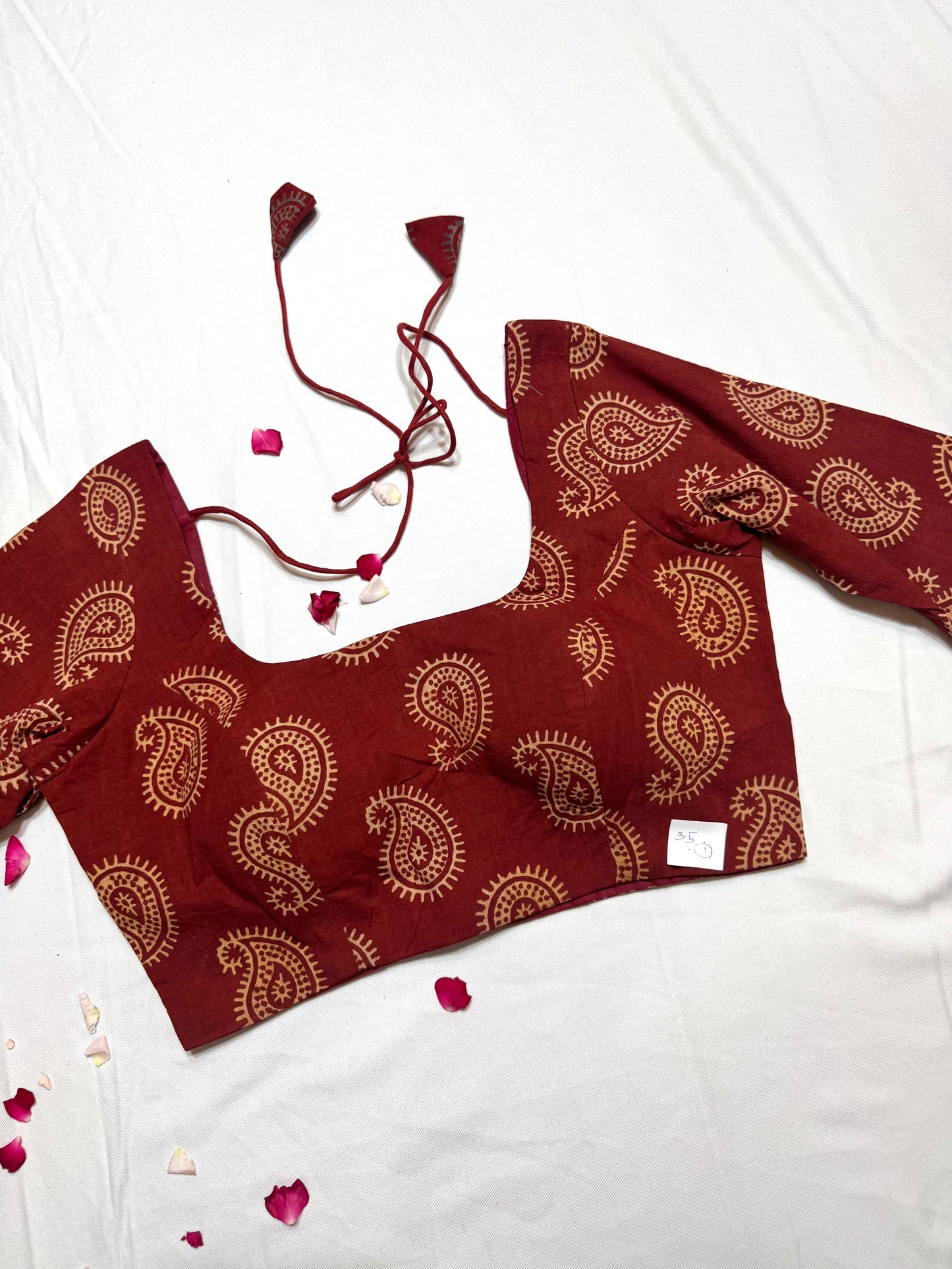 cotton ajrakh ready made blouse