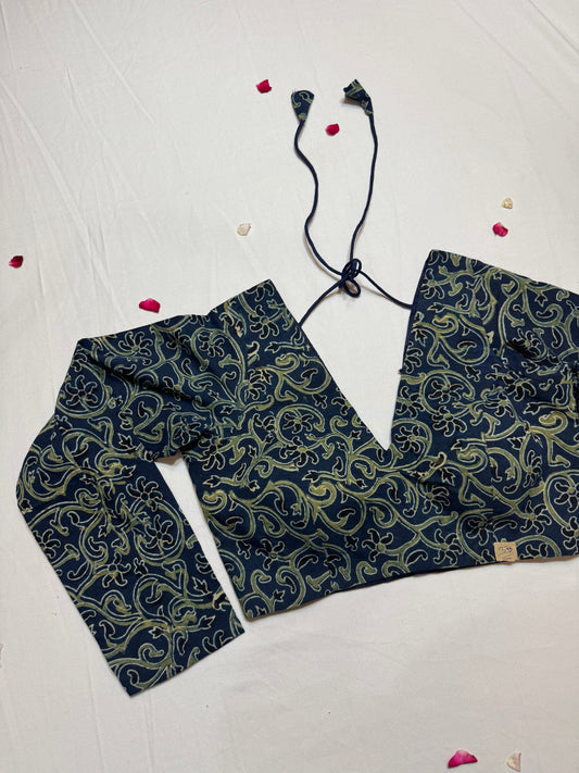 cotton ajrakh ready made blouse