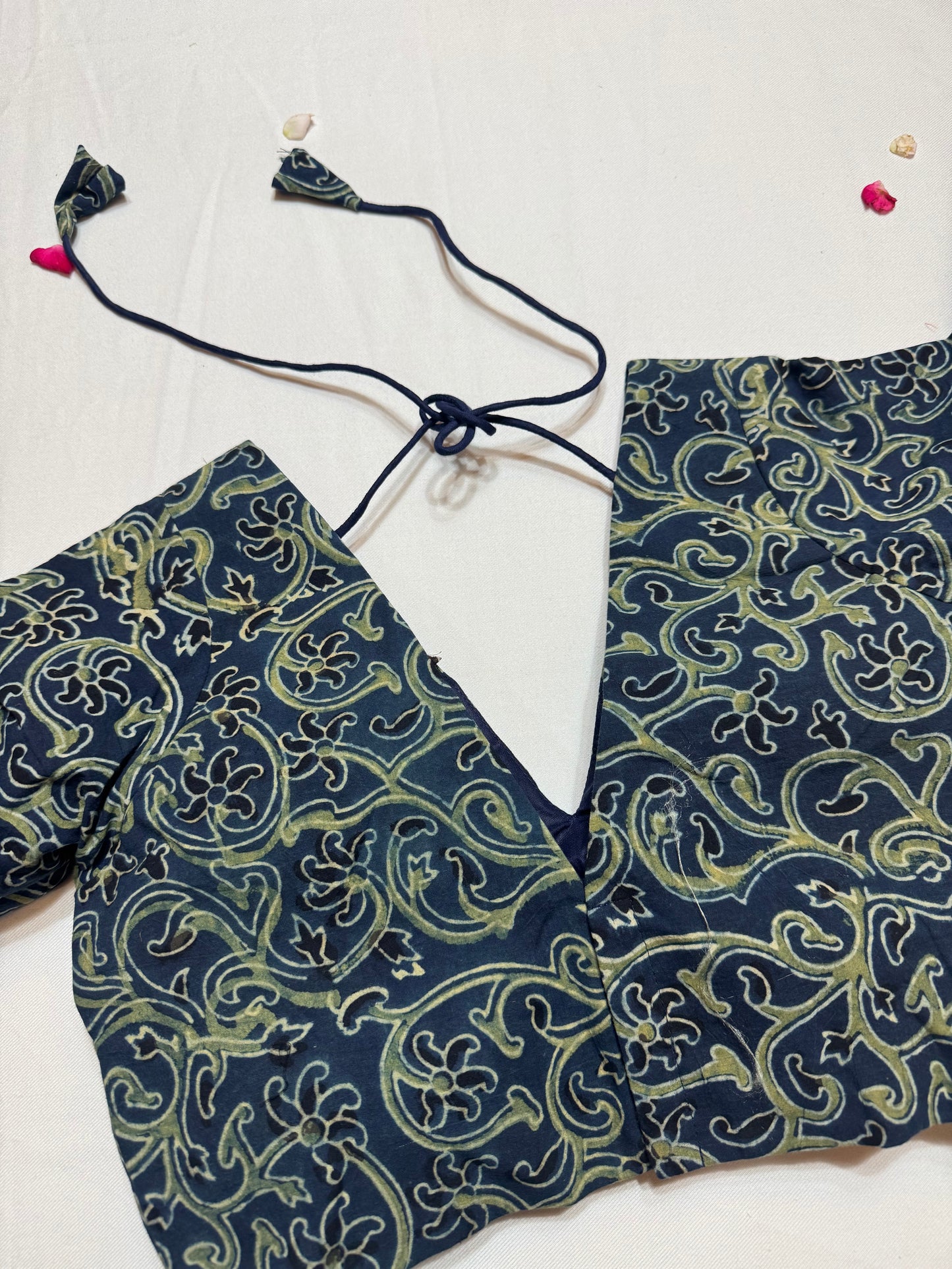 cotton ajrakh ready made blouse