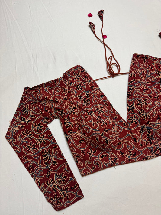 cotton ajrakh ready made blouse