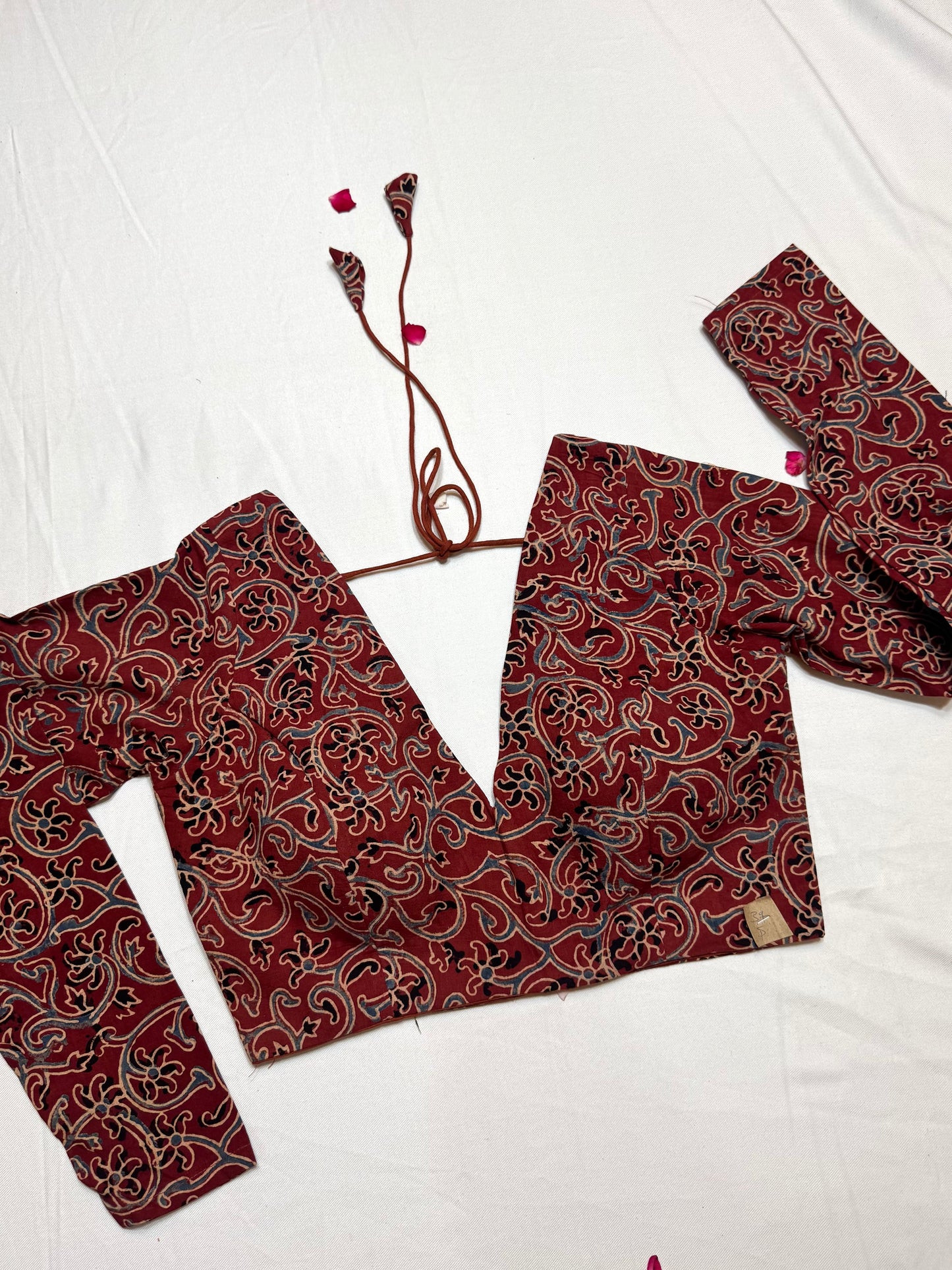 cotton ajrakh ready made blouse