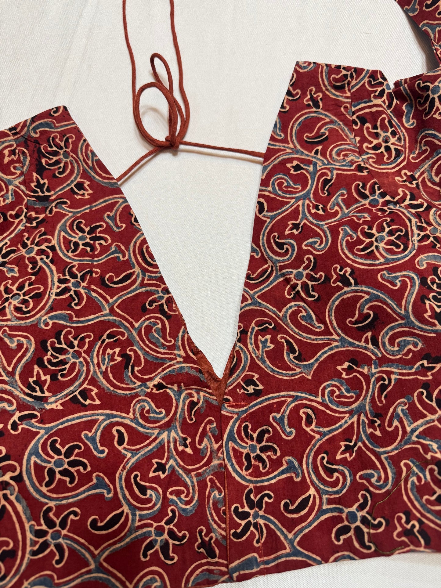 cotton ajrakh ready made blouse