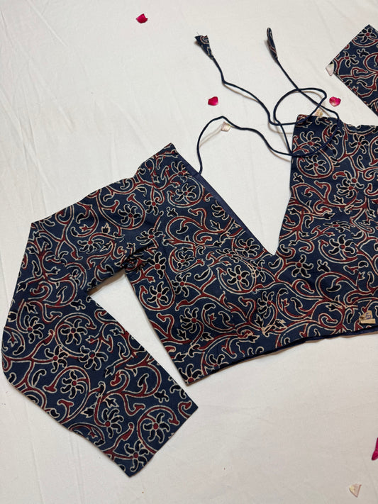 cotton ajrakh ready made blouse