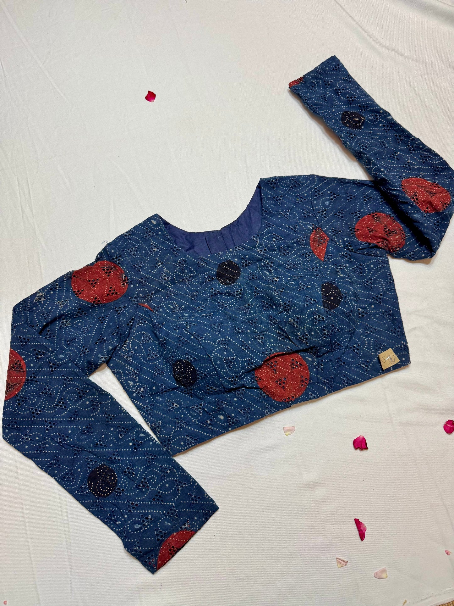 Hakoba cotton ajrakh ready made blouse