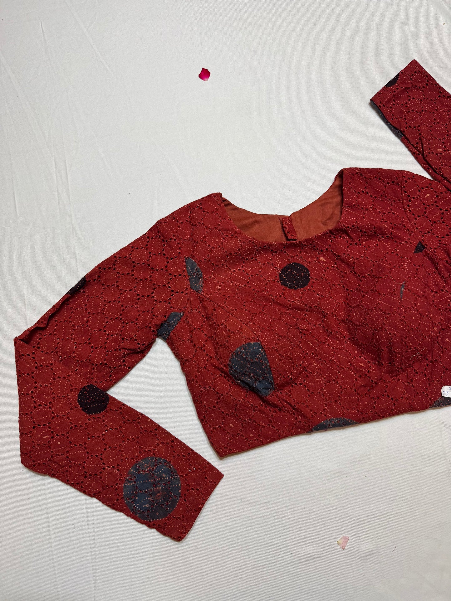 Hakoba cotton ajrakh ready made blouse