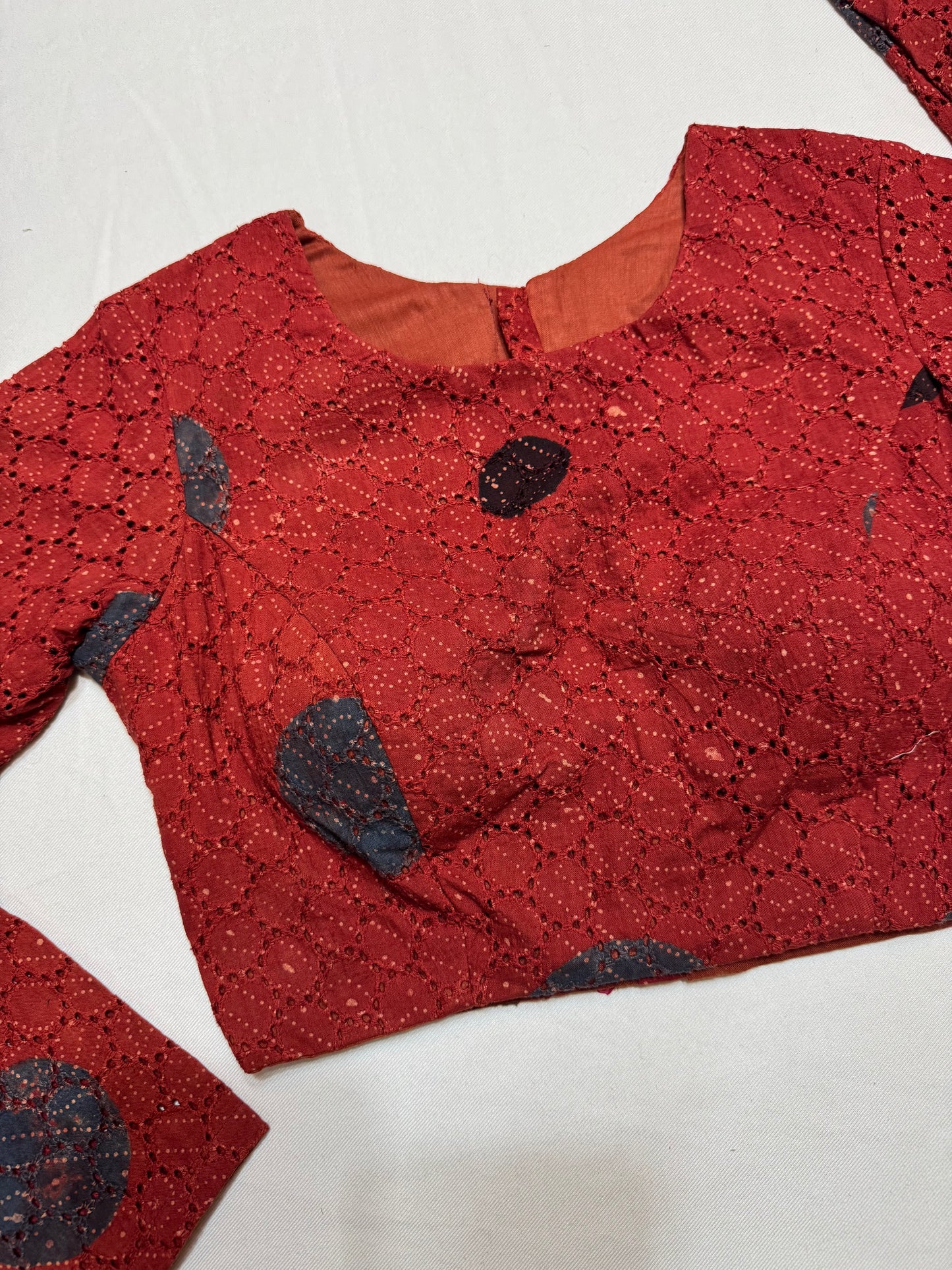 Hakoba cotton ajrakh ready made blouse