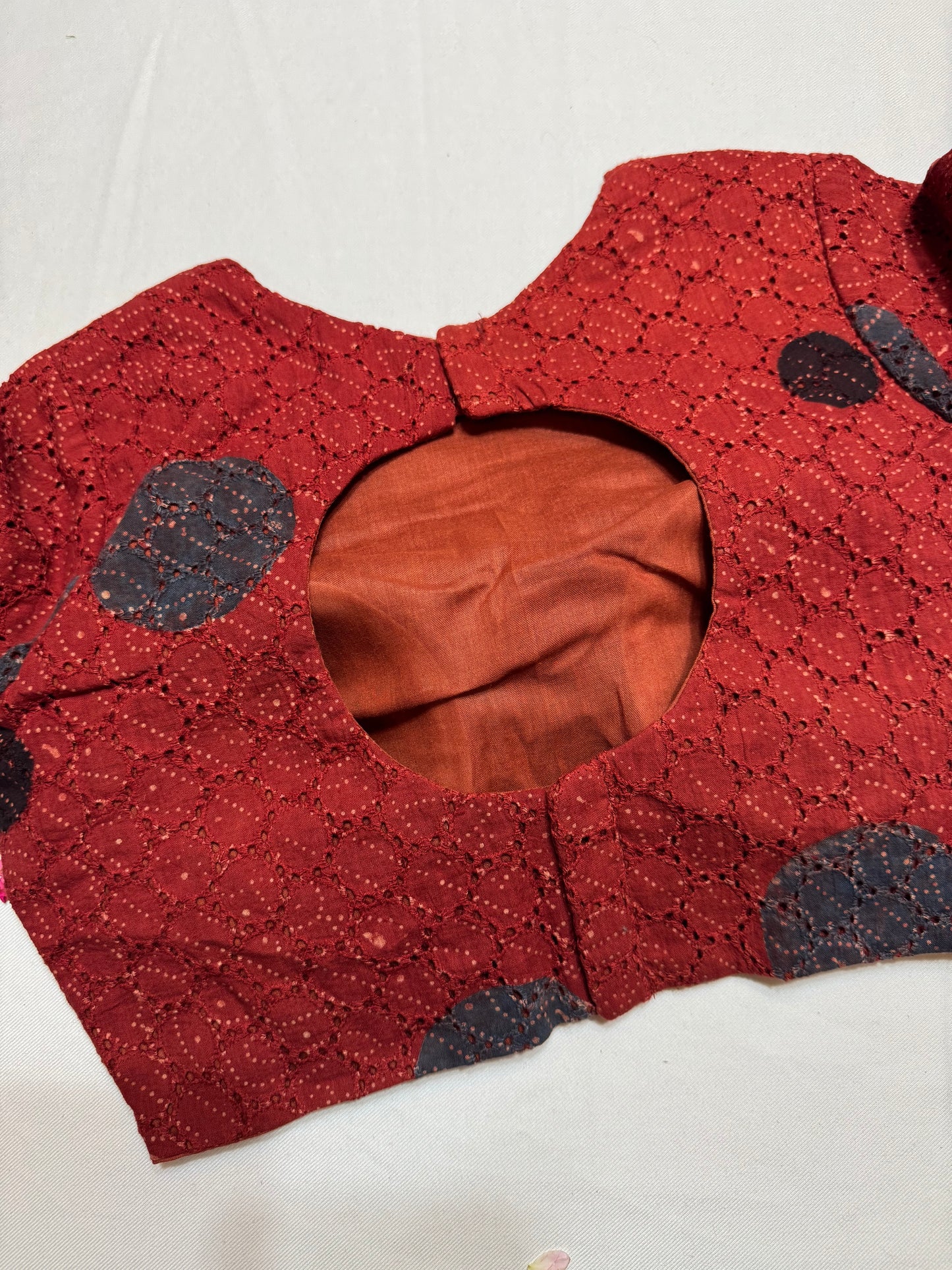 Hakoba cotton ajrakh ready made blouse