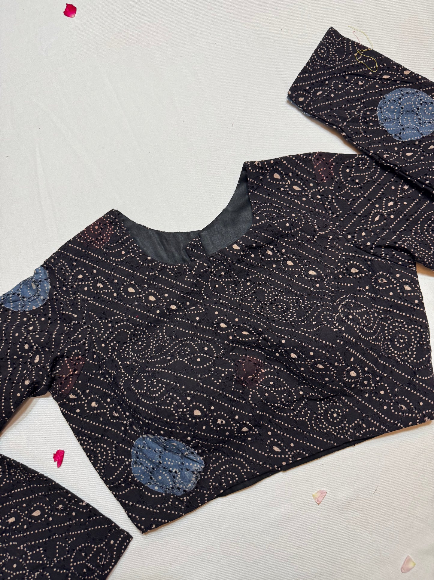 Hakoba cotton ajrakh ready made blouse