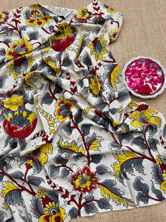 Printed Kalamkari in Silk fabric