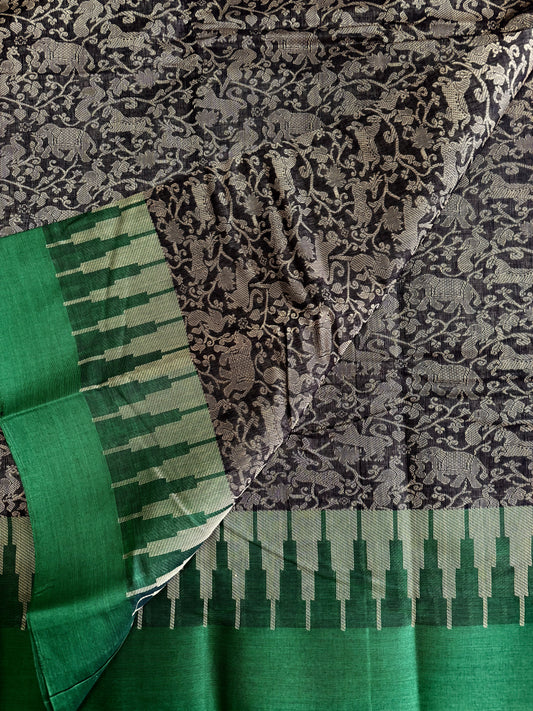 Pure Handloom  Cotton Saree with grand pallu