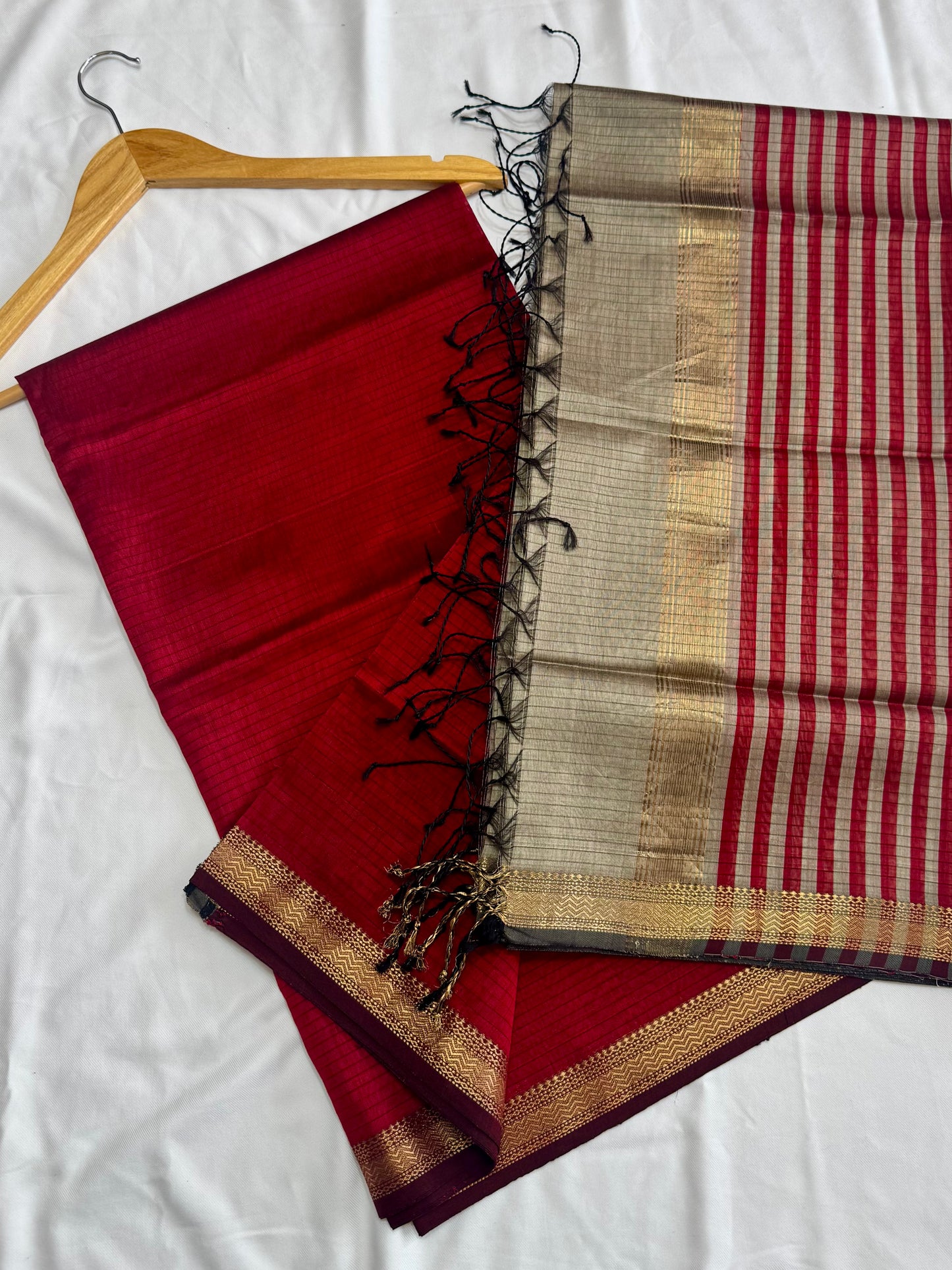 Pure Handloom Maheswari Silk Cotton Salwar Suit