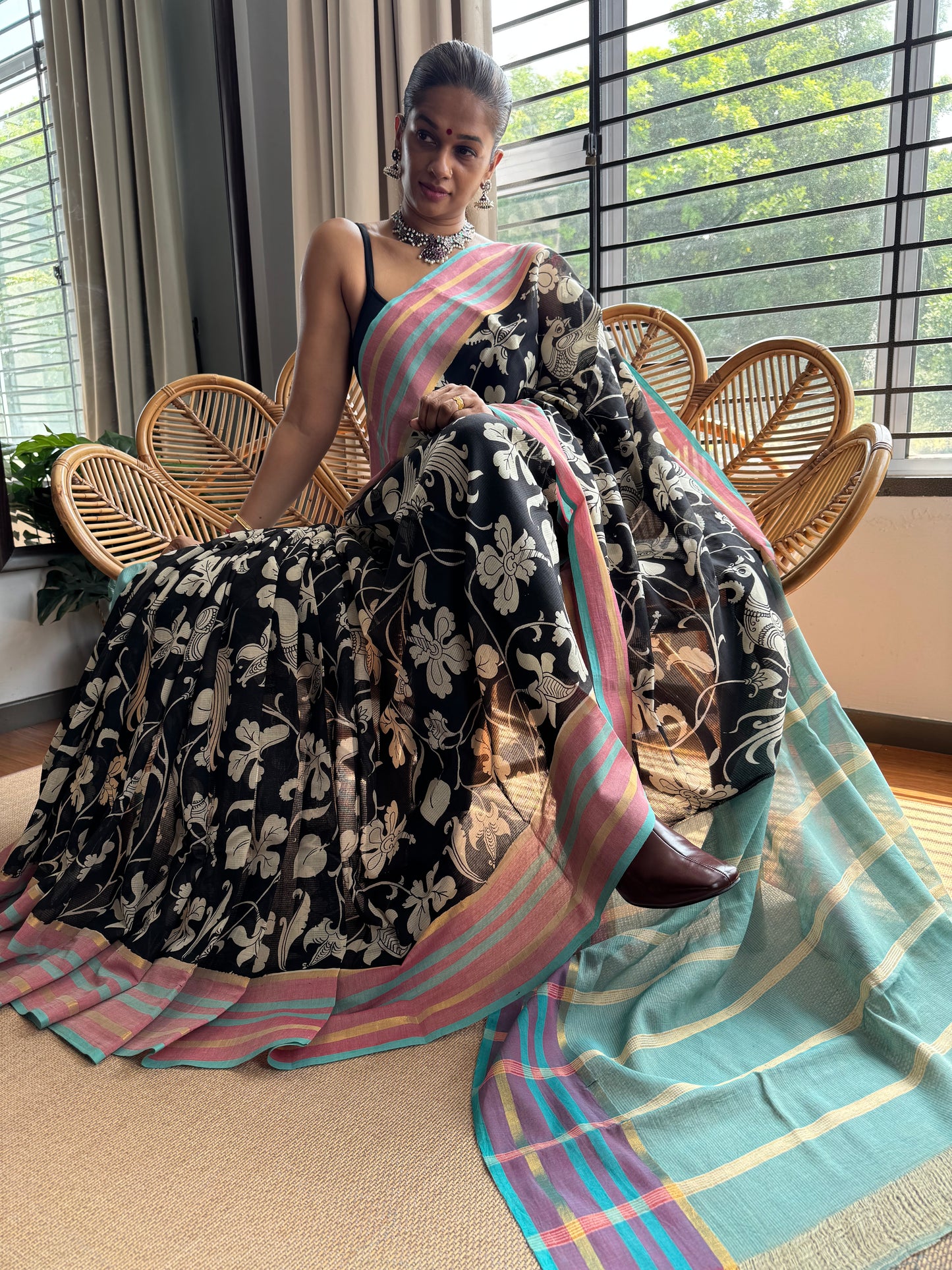 Pen Kalamkari Saree