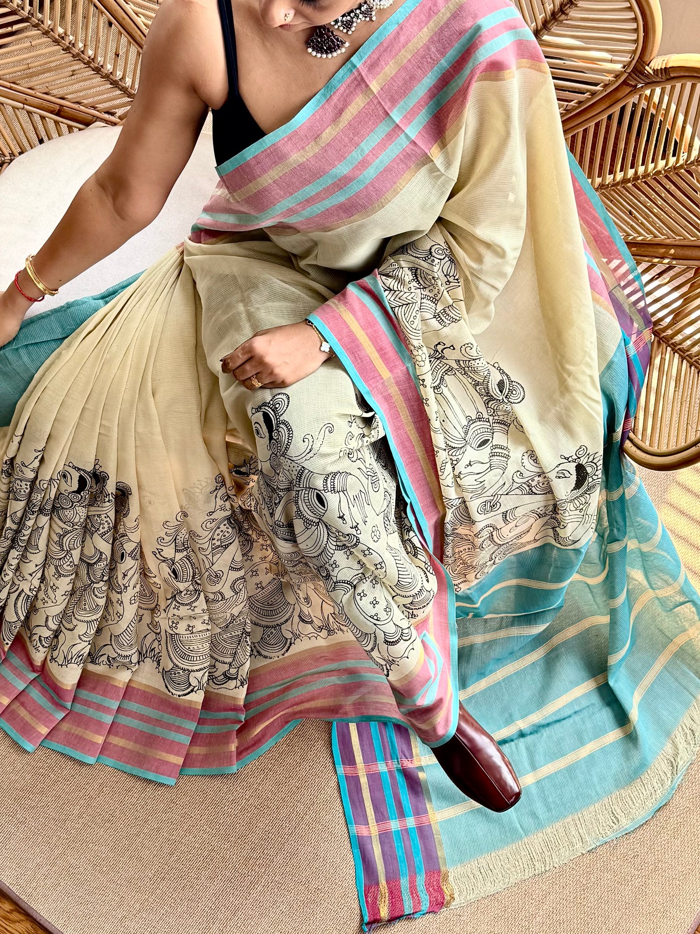 Pen Kalamkari Saree