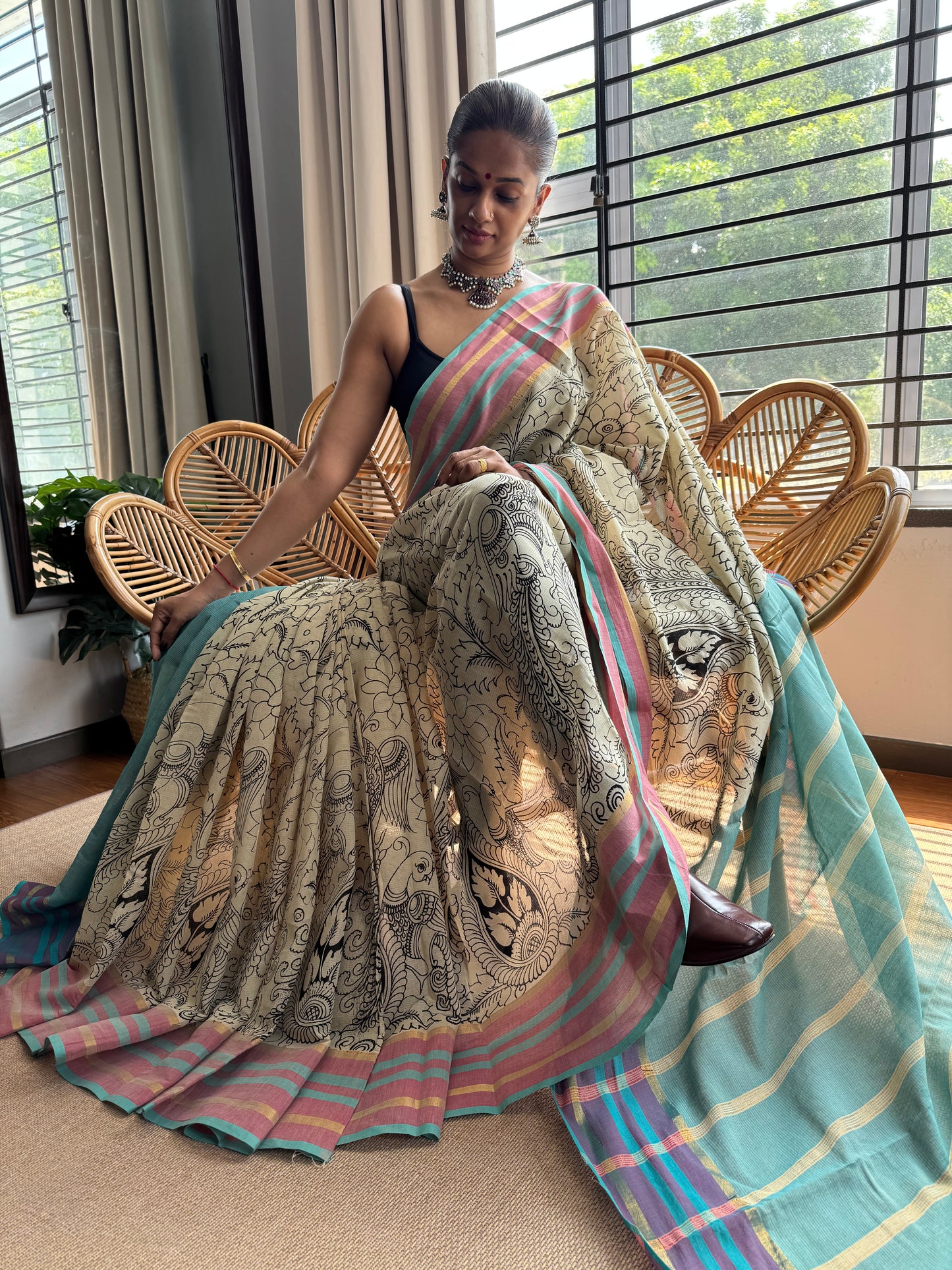 Pen Kalamkari Saree