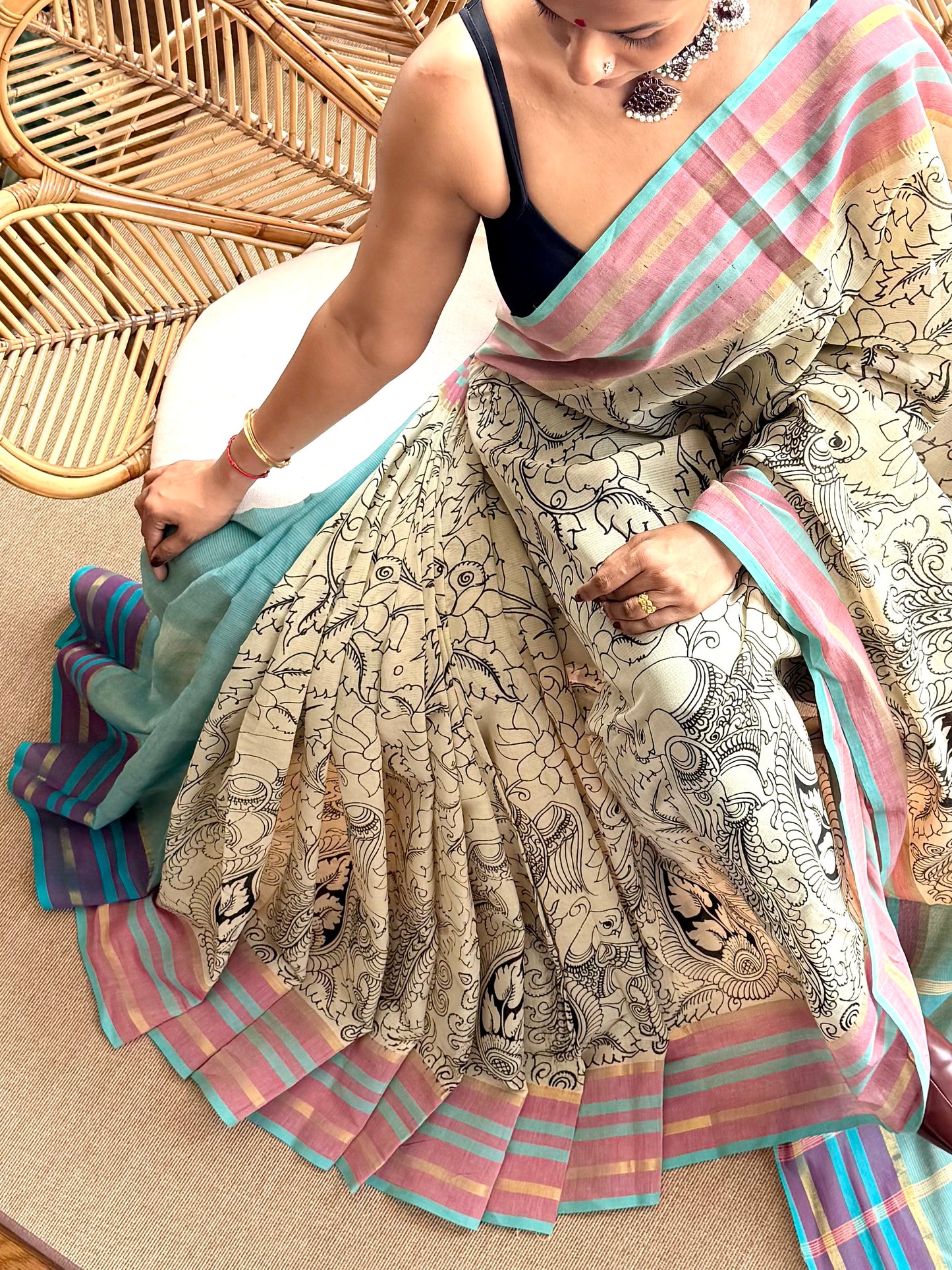 Pen Kalamkari Saree