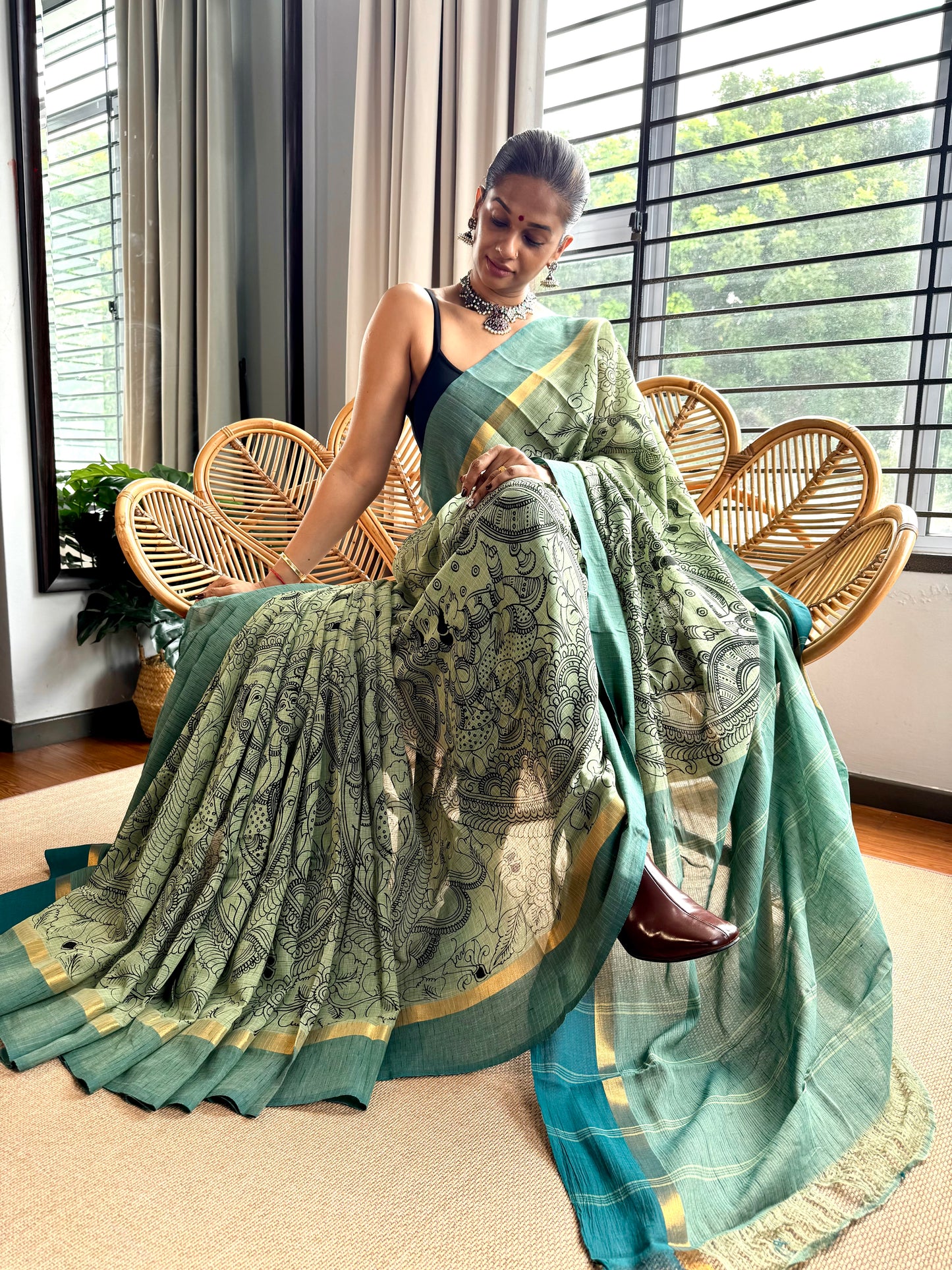 Pen Kalamkari Saree