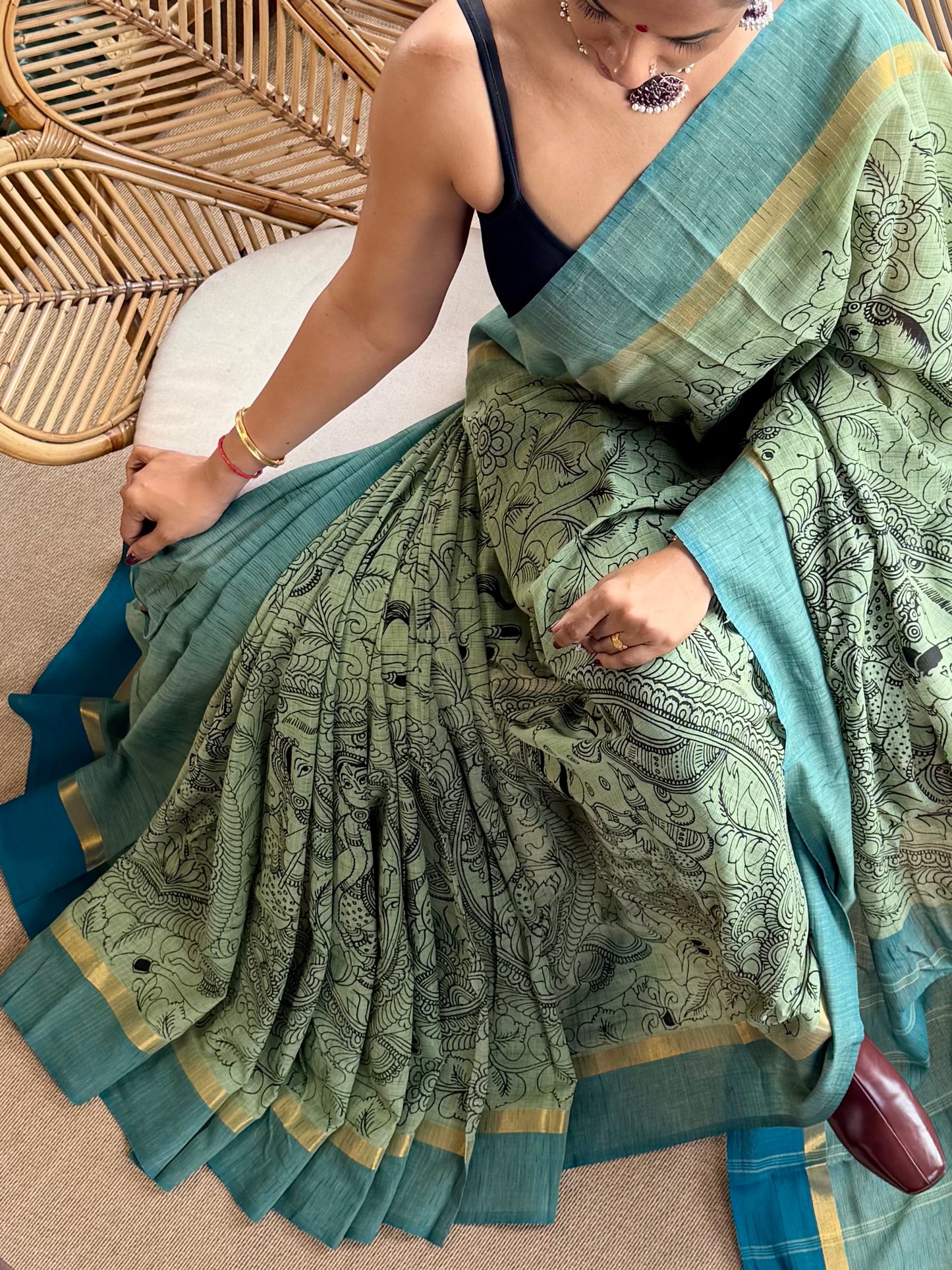 Pen Kalamkari Saree