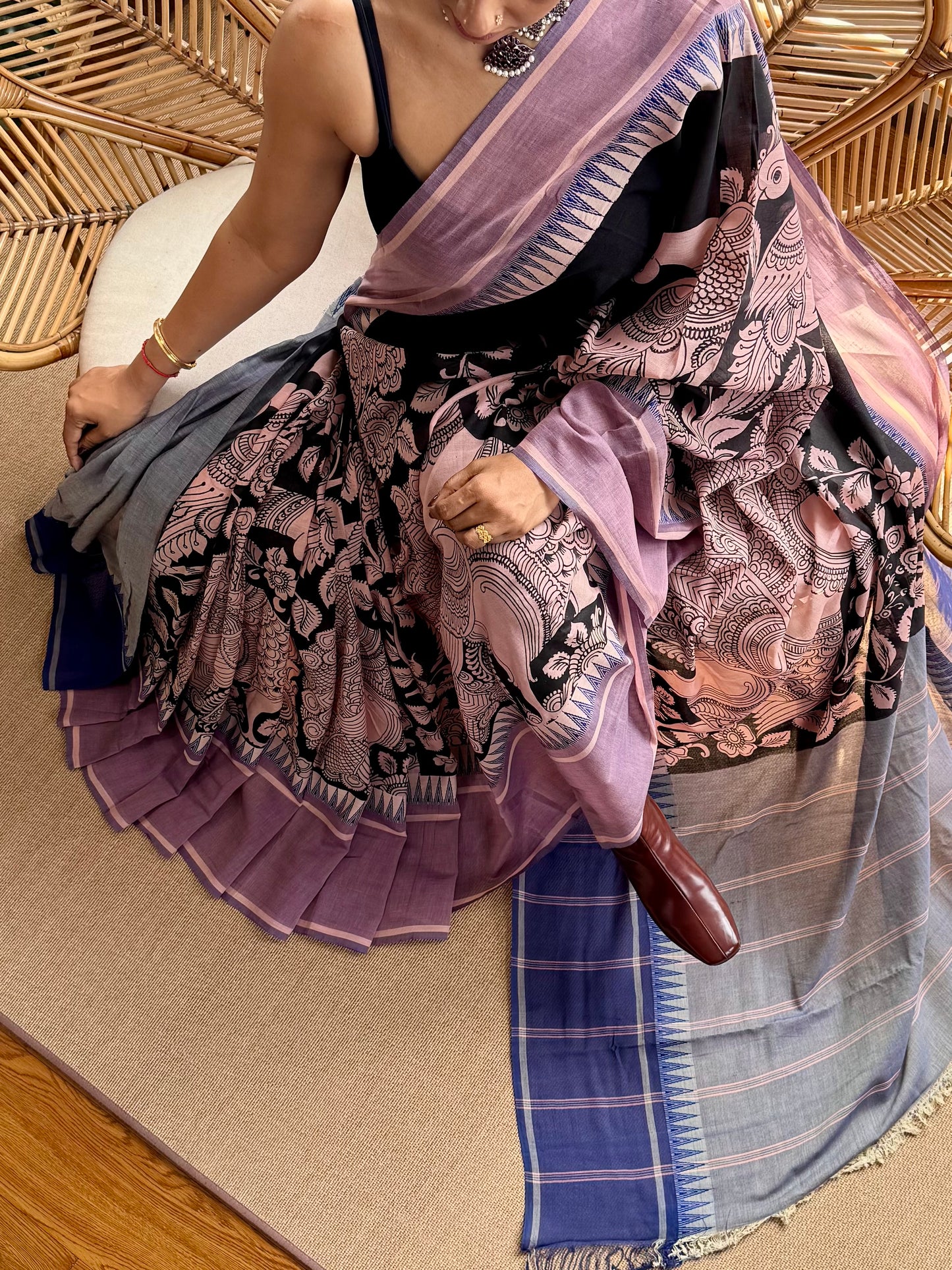 Pen Kalamkari Saree