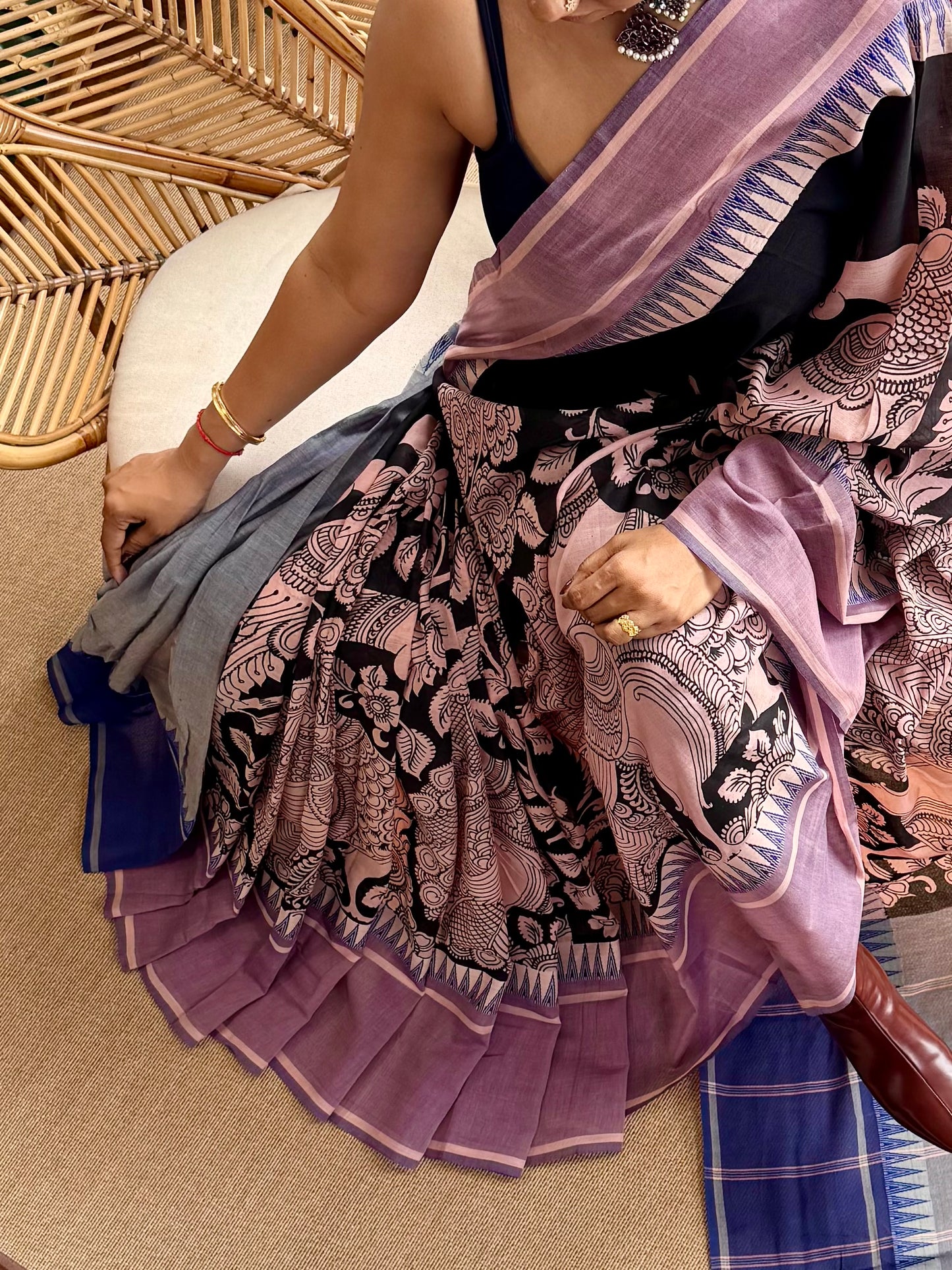 Pen Kalamkari Saree