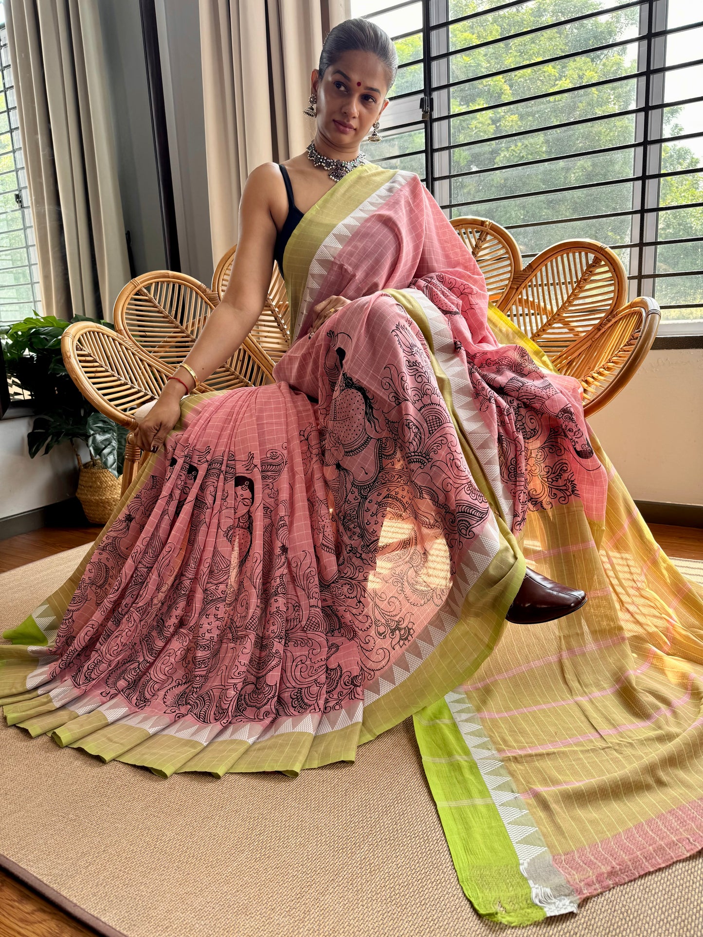 Pen Kalamkari Saree