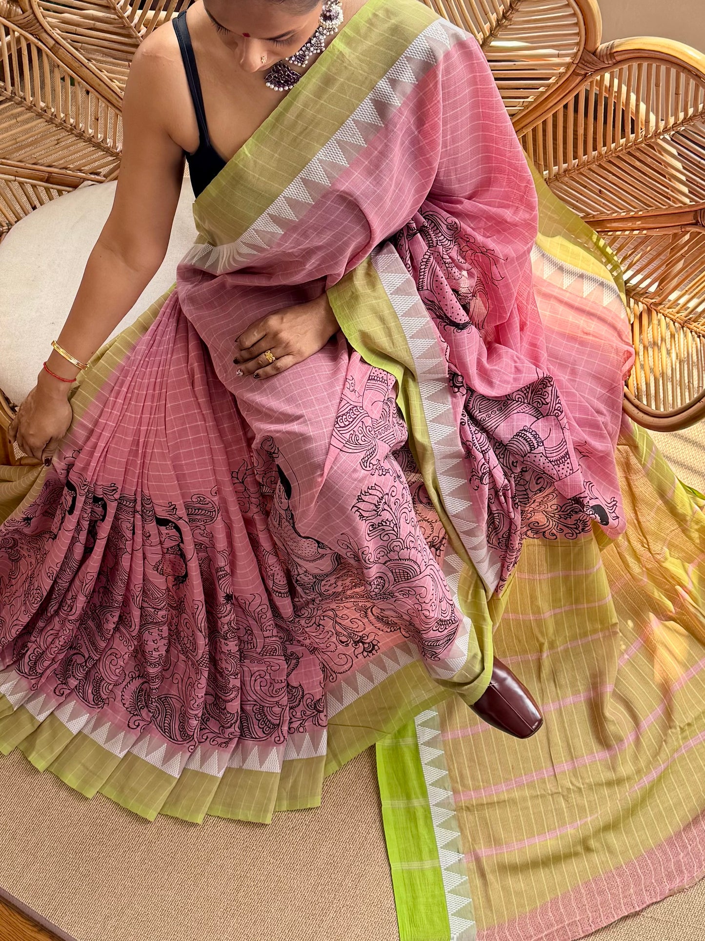Pen Kalamkari Saree