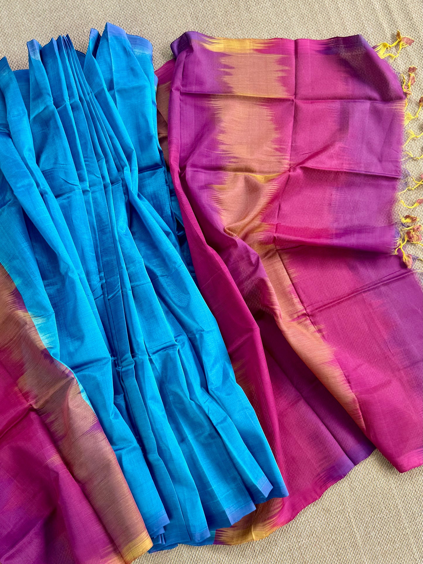Ikkat Weaves MAnglagiry  Pattu By Cotton saree
