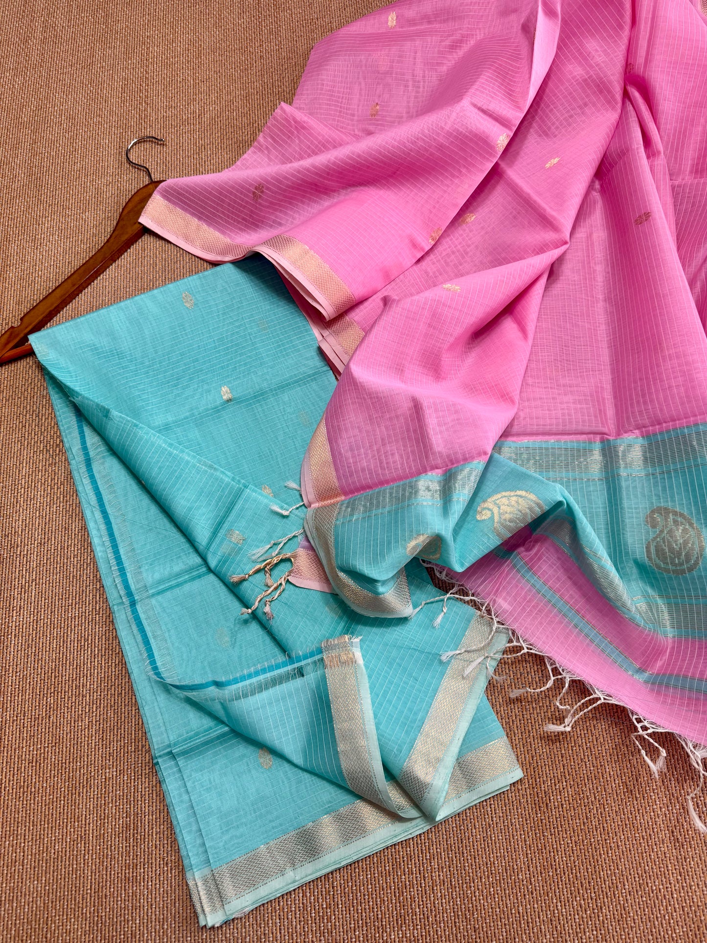 Pure Handloom Maheswari Silk Cotton Salwar Suit