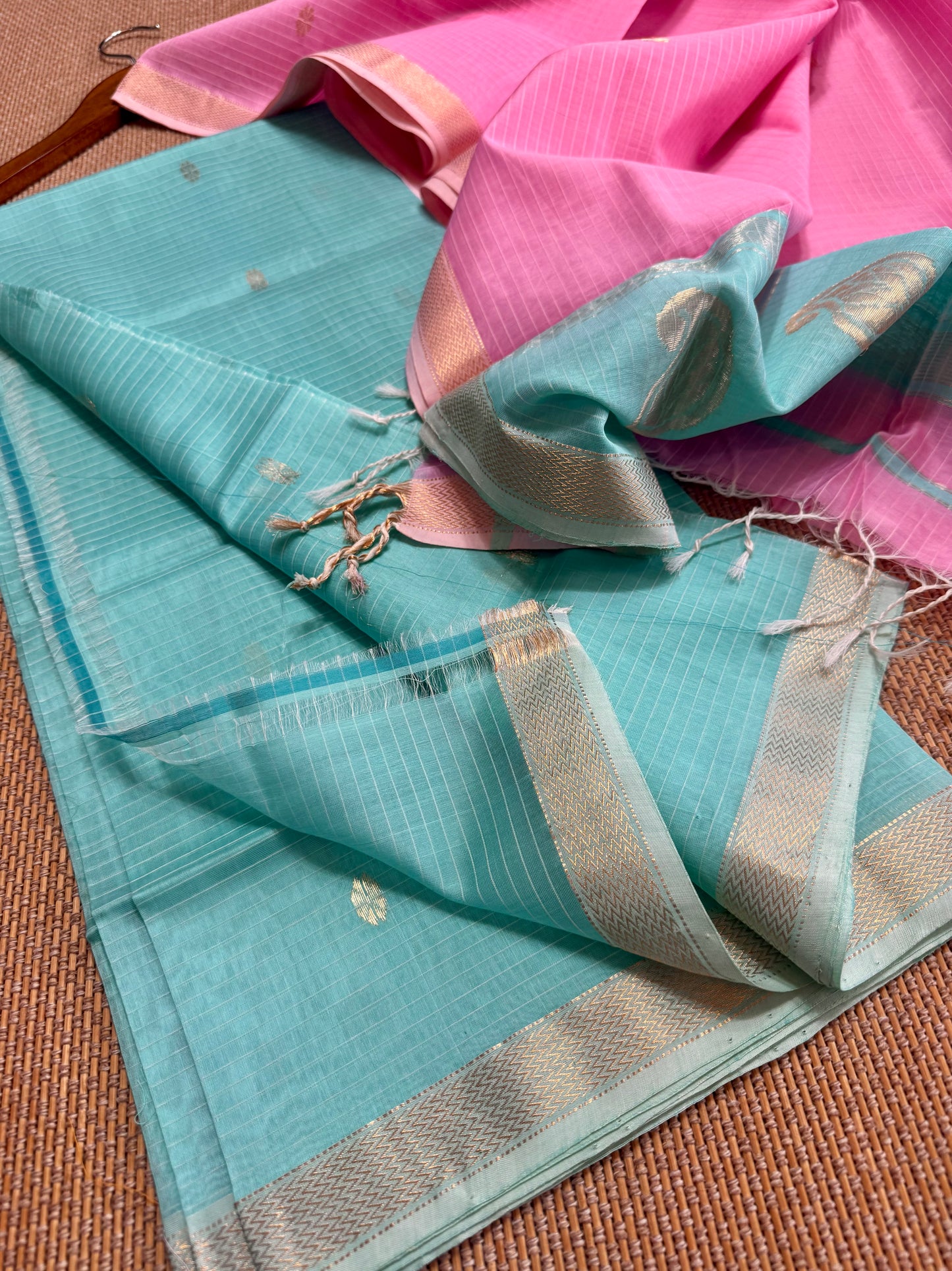 Pure Handloom Maheswari Silk Cotton Salwar Suit