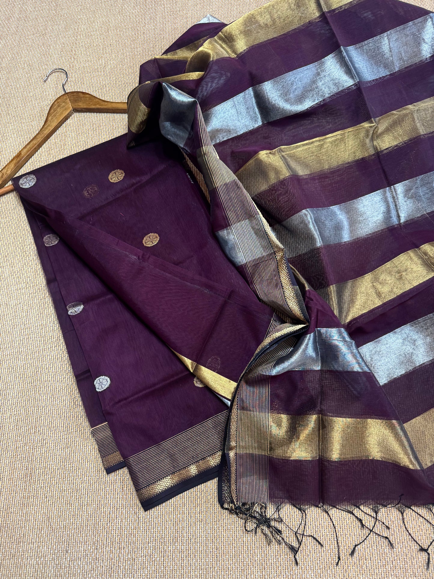 Pure Handloom Maheswari Silk Cotton Salwar Suit