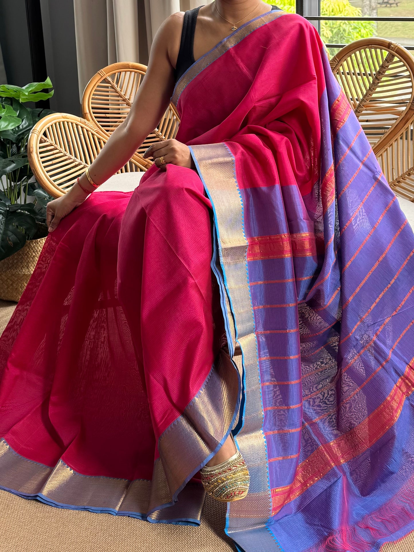 Pure Handloom Mangalagiri Pattu by cotton saree