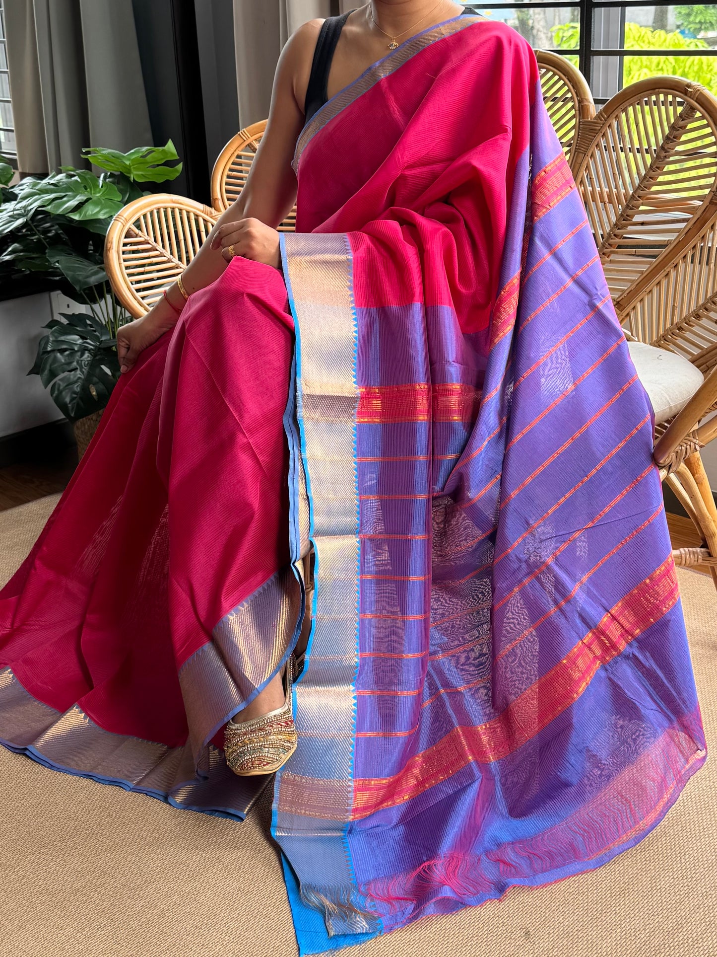 Pure Handloom Mangalagiri Pattu by cotton saree