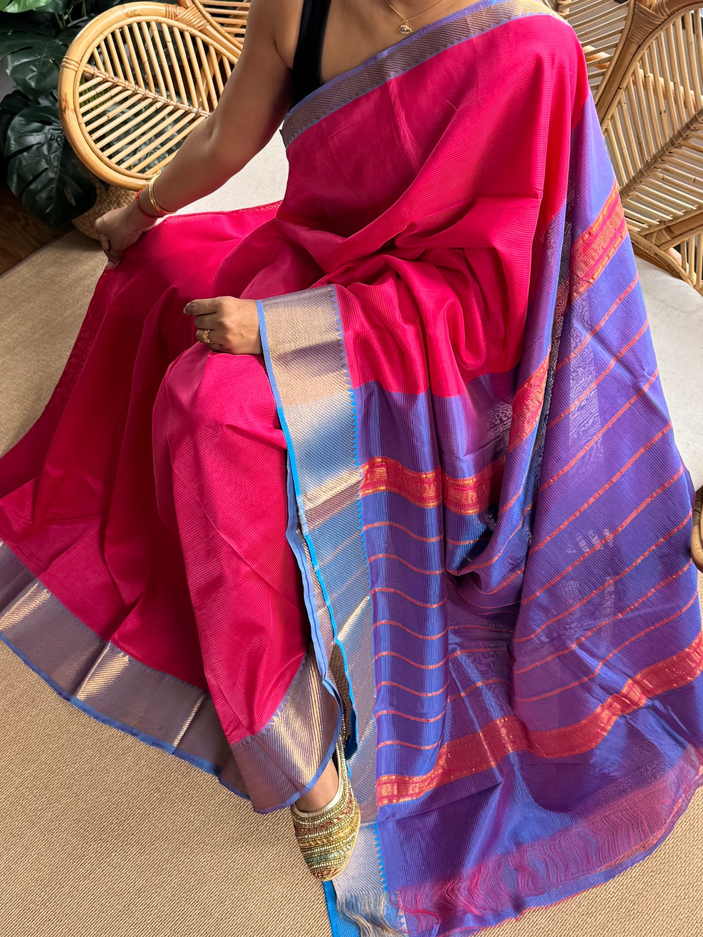 Pure Handloom Mangalagiri Pattu by cotton saree