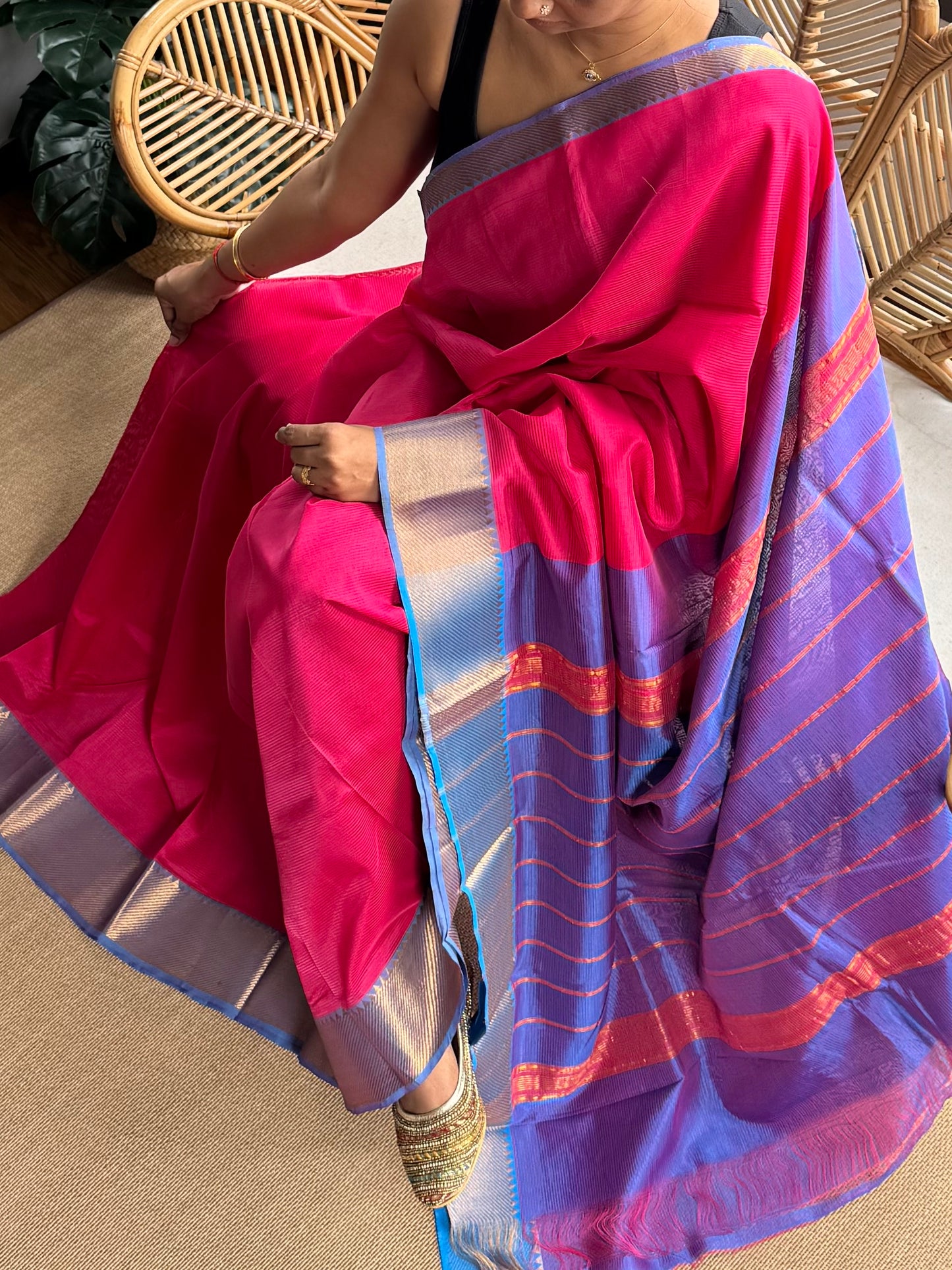 Pure Handloom Mangalagiri Pattu by cotton saree