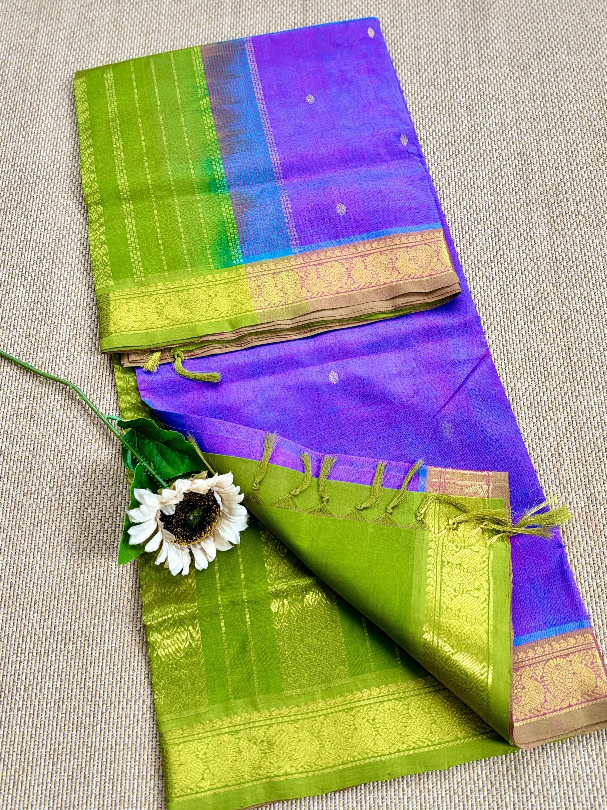 Pure Handloom Kanchipuram Silk Cotton saree