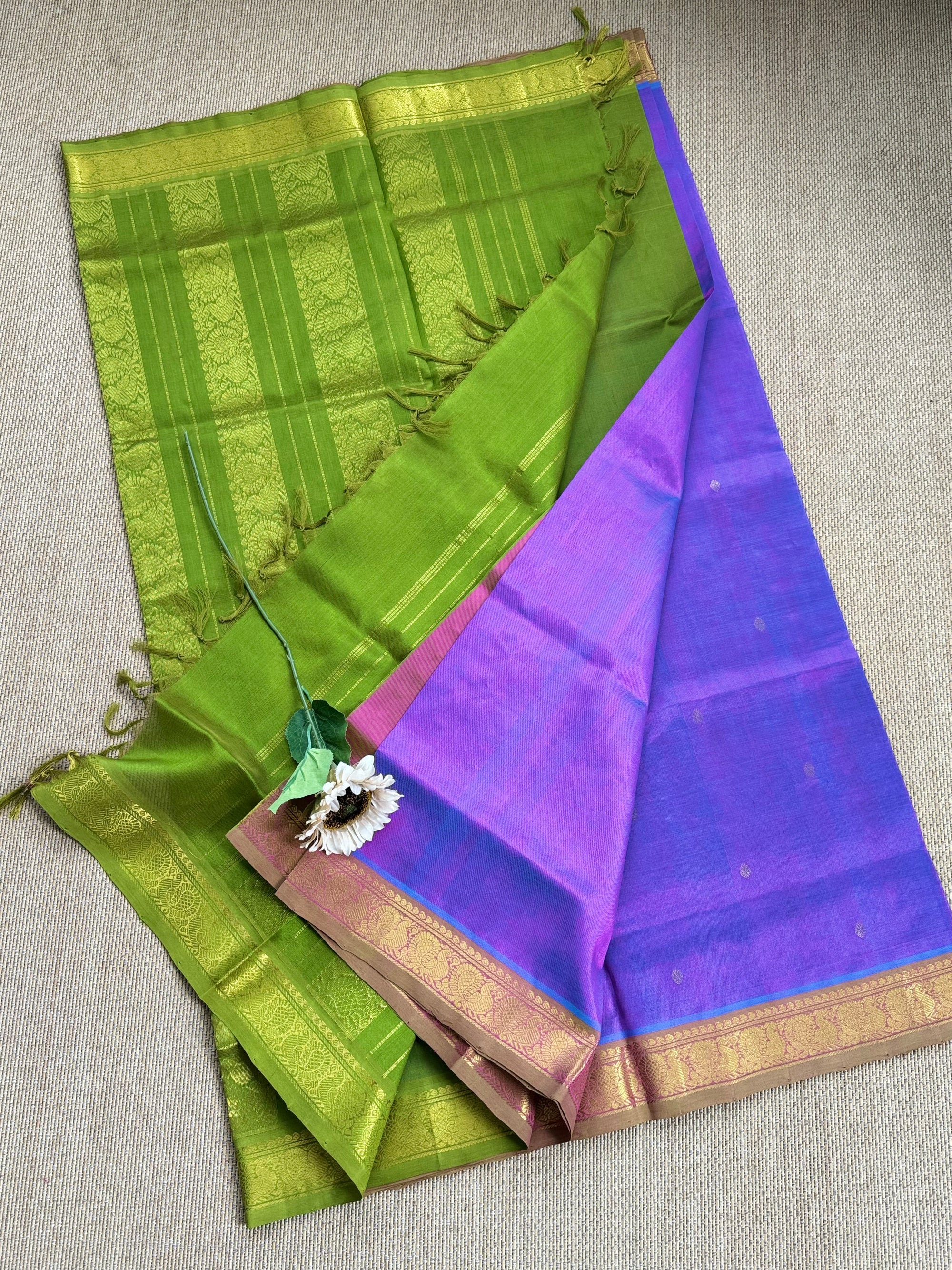 Pure Handloom Kanchipuram Silk Cotton saree