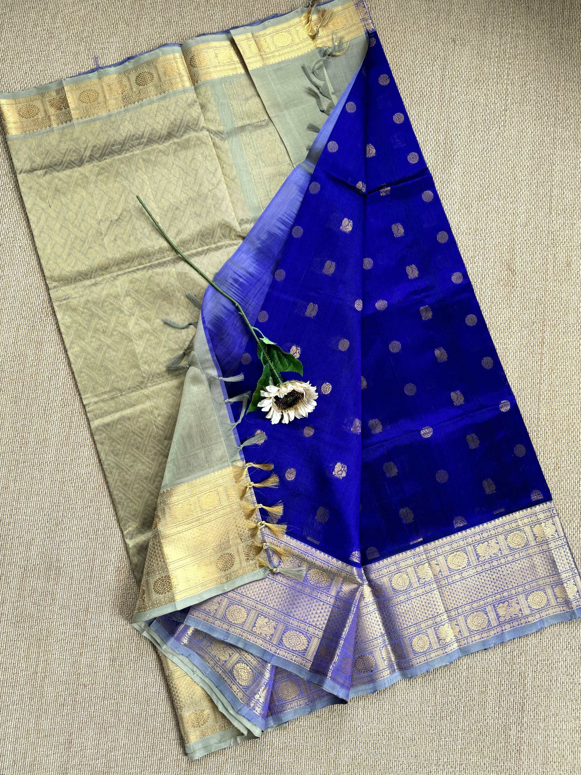 Pure Handloom Kanchipuram Silk Cotton saree