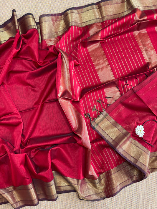 Pure Handloom Maheswar Silk Cotton Saree