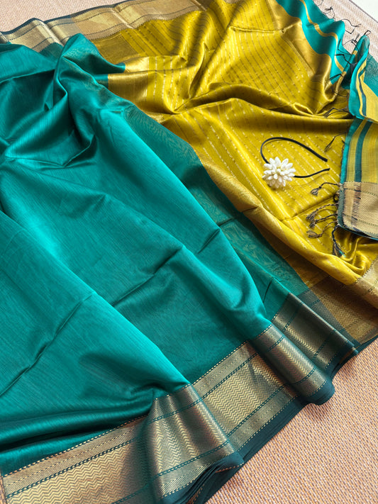 Pure Handloom Maheswar Silk Cotton Saree